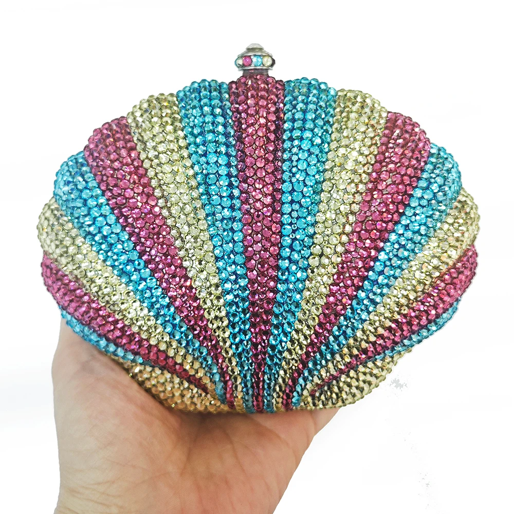 

WHTUOHENG Full Little Diamond Evening Purse Minaudiere Crystal Gala Bag Bling Rhinestone Evening Clutch Dinner Cocktail Handbags