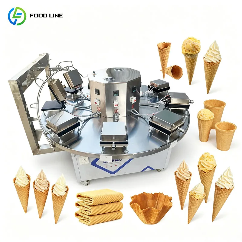 Automatic Wafer Tube Machine Commercial Crispy Cone Roll Making Equipment Food Processing Machine Customized