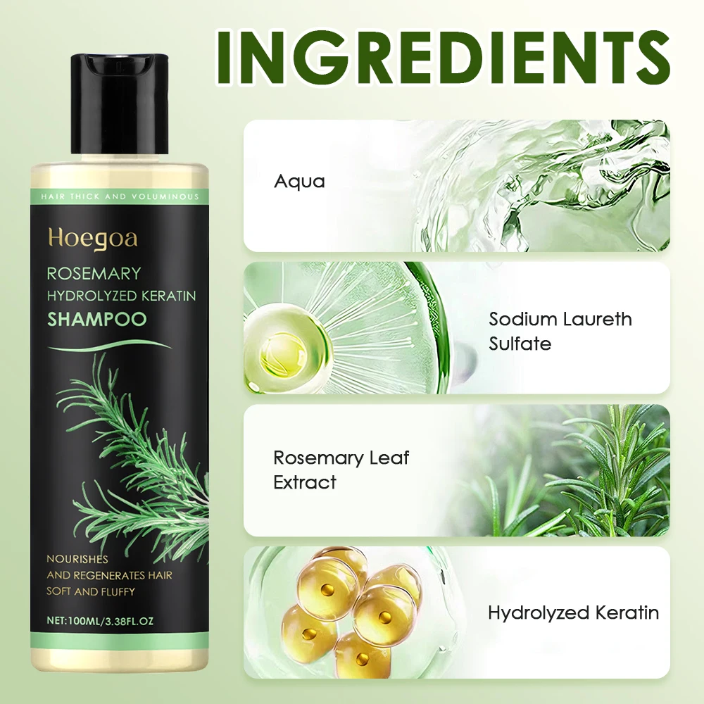 

Rosemary Hair Growth Shampoo Deep Cleansing Scalp Itching Dandruff Relief Frizzy Reduce Oil Production Refreshing Fluffy Shampoo