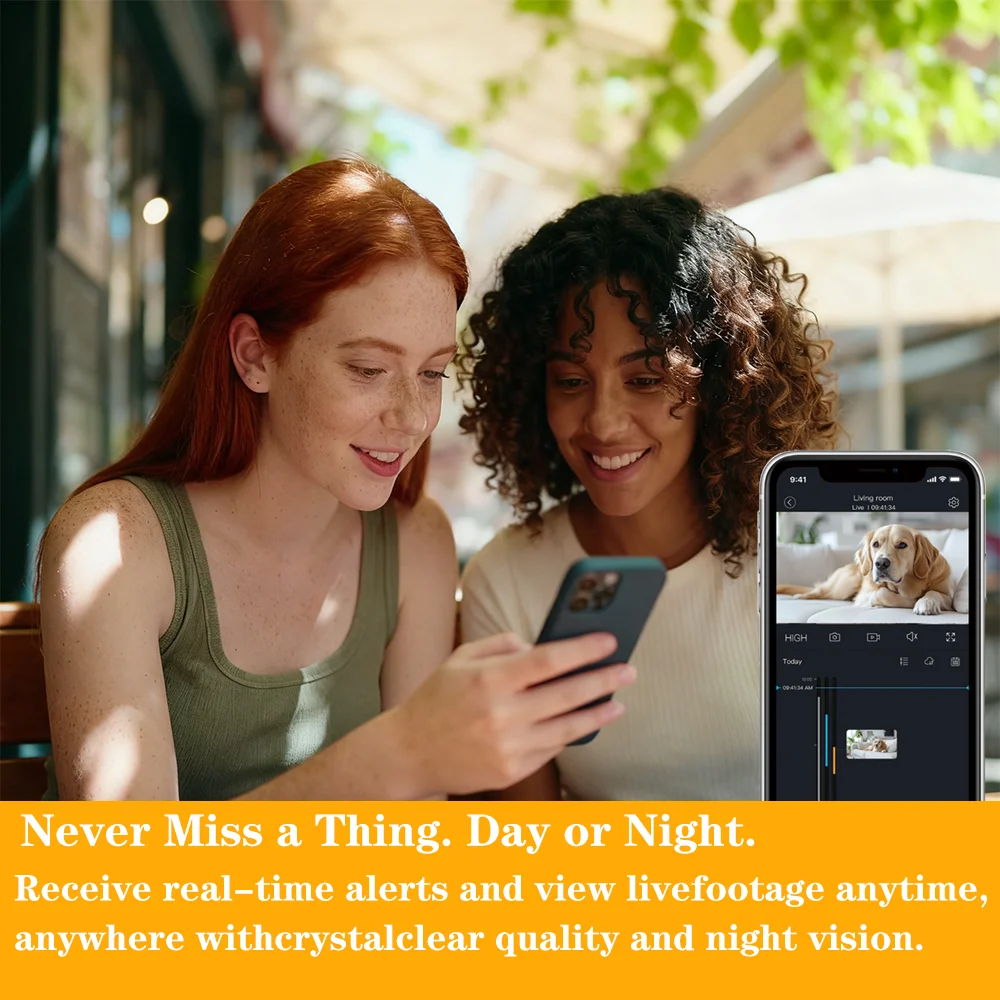 4 قطع كاميرا ذكية آمنة عالية الدقة: 2 ميجابكسل عالية الدقة، 3 أوضاع للرؤية الليلية، محادثة مزدوجة كاملة الاتجاه، وظائف AI، التخزين السحابي والمحلي #6