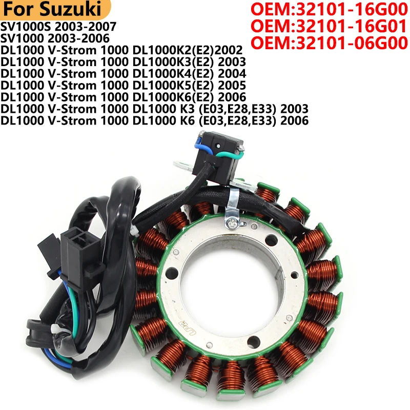 

Motorcycle Ignition Magneto Stator Coil For Suzuki SV1000S SV1000 V-Strom 1000 DL1000 32101-16G00 32101-16G01 32101-06G00
