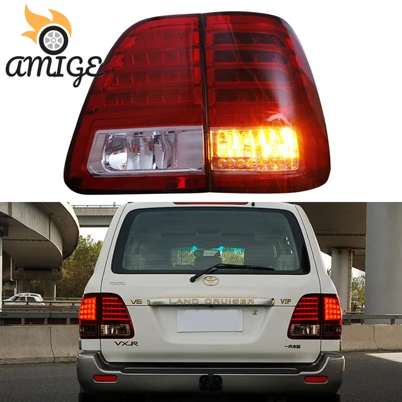 Car LED Taillights Rear Fog Lamps For Toyota Land Cruiser 100 FJ100 LC100 1998 - 2007 Tail Light Back Lamp Brake Light Reflector