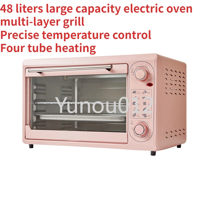 48 Liters Household Electric Oven Kitchen 60 Minutes Timer Large Capacity Pizza 100°~250°temperature Control Convection