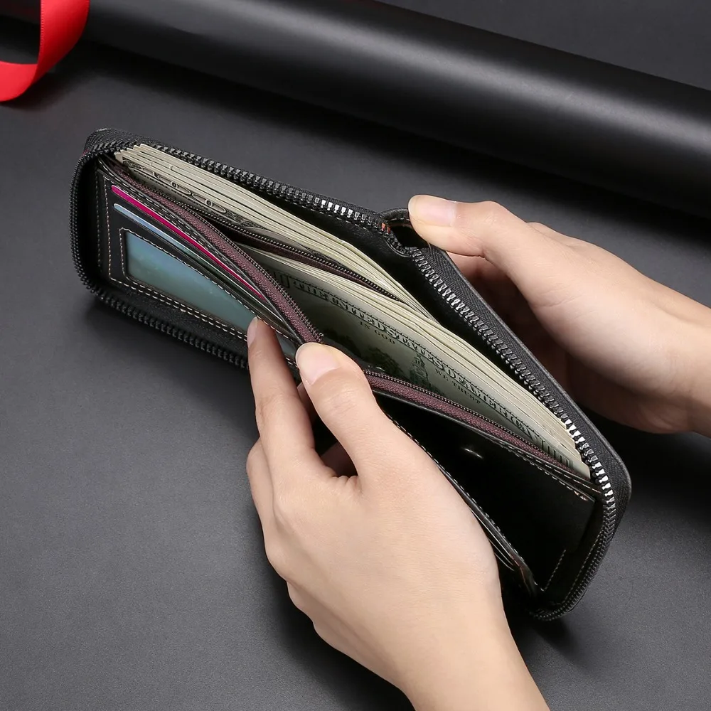 

High Quality Simple Coin Purse Multifunctional Short Zipper Wallet Large Capacity Credit Card Bag Men
