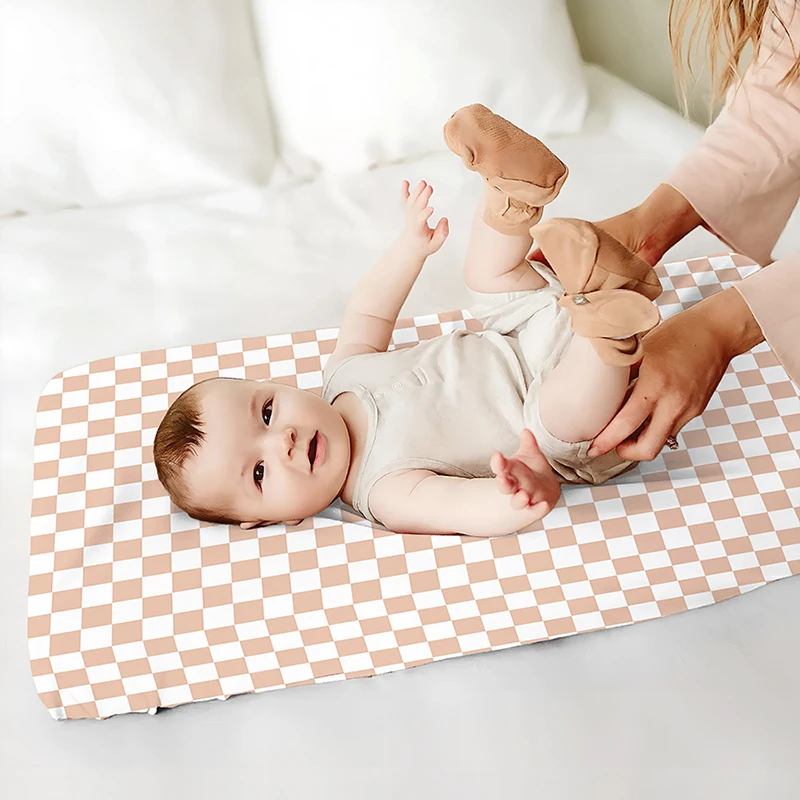 Cubierta de almohadilla para cambiar pañales de bebé, alfombrilla suave de estilo rejilla, sábanas para Cambio, accesorio de ropa de cama para recién nacido, regalo para Baby Shower