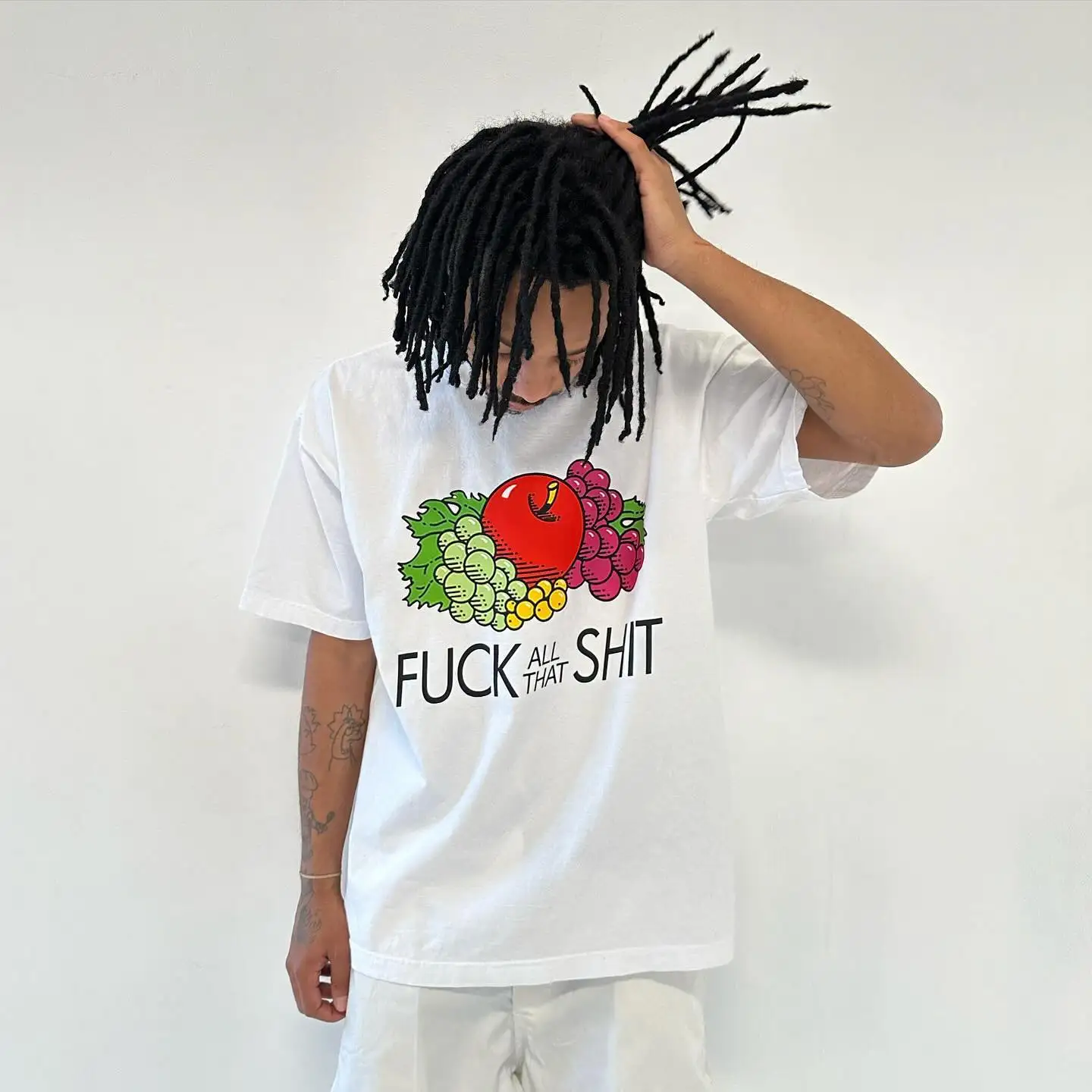 

American fruit graphic t shirts print oversized gothic Smart Casual Harajuku streetwear graphic y2k tops goth men clothes