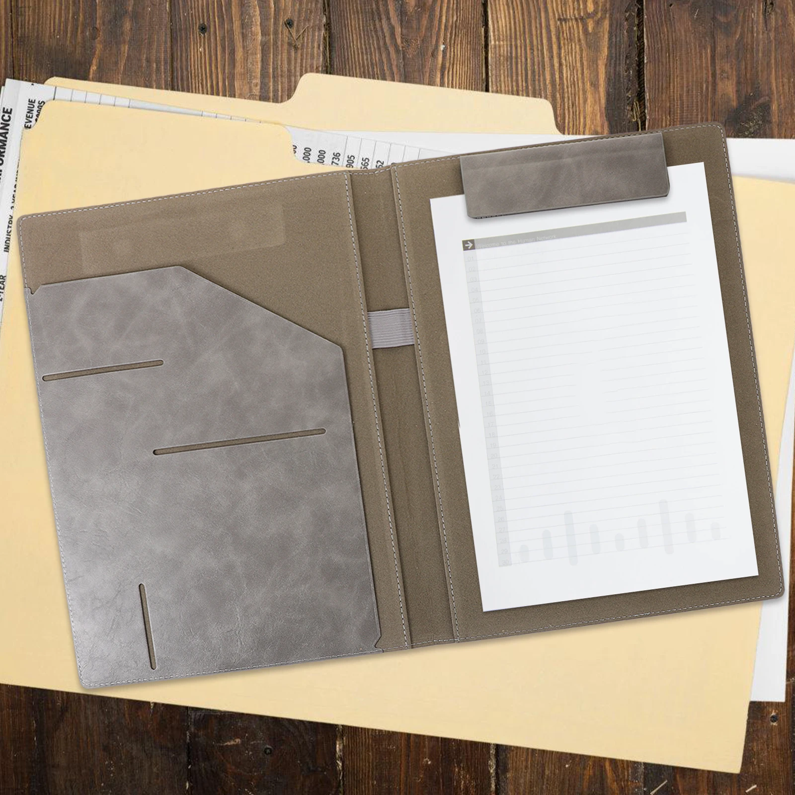 

Pu Document Binder Organizer Office Storage Work Business Men Resume Interview Folder File Holder Portfolio Folder For