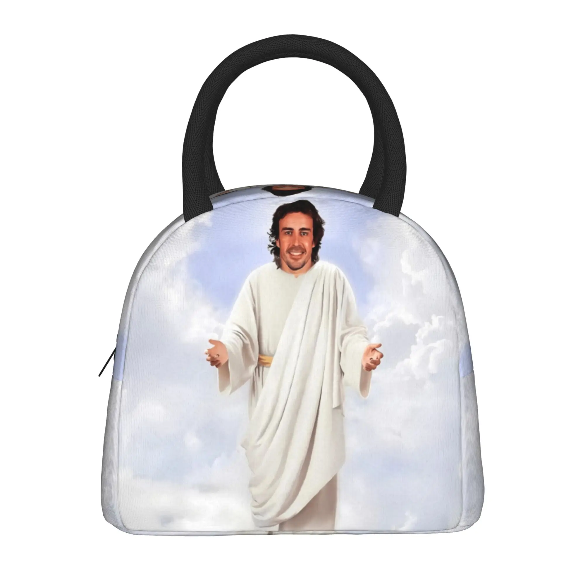 Funny Fernando Alonso Jesus Thermal Insulated Lunch Bags for Picnic  Portable Bento Box Men Women Cooler Thermal Food Box