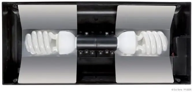 Compact Incandescent Fixture for Reptile Terrariums, 45 cm, Black - Easy Setup & Energy Efficient