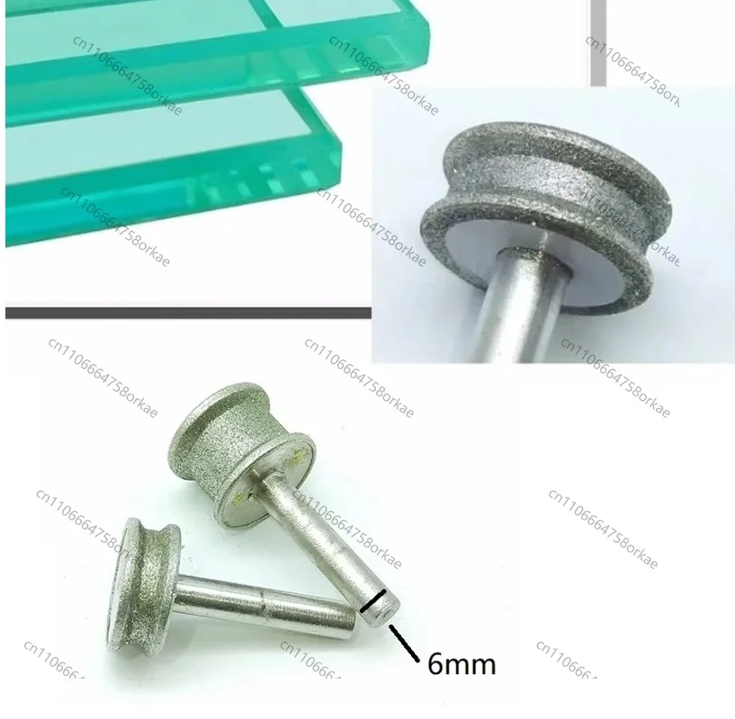 New 1pcs 400# Glass Diamond grinding wheel 6mm Shank for Glass plane straight edge chamfering
