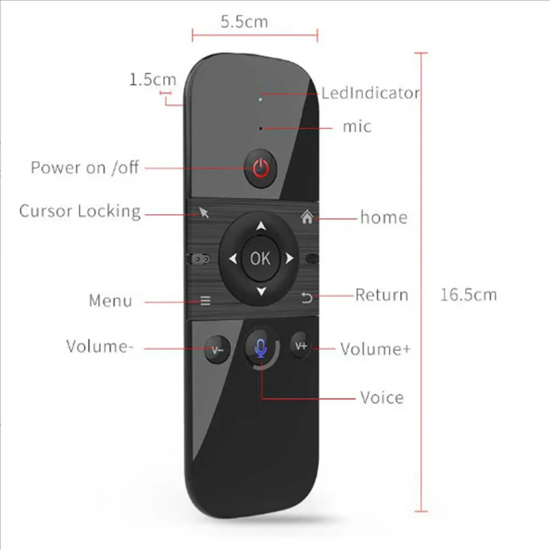 2.4G Rechargeable Remote Control IR Learning 2 in 1 Wireless Air Voice Mouse Mini Keyboard Sense For PC Smart TV Android TV Box