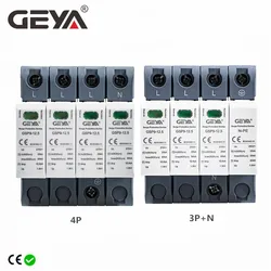 GEYA GSP9 12.5KA T1+T2 SPD 4P 3P+NPE Surge Protector 275VAC Limp:7/12.5KA House Lightning Surge Arrester Device