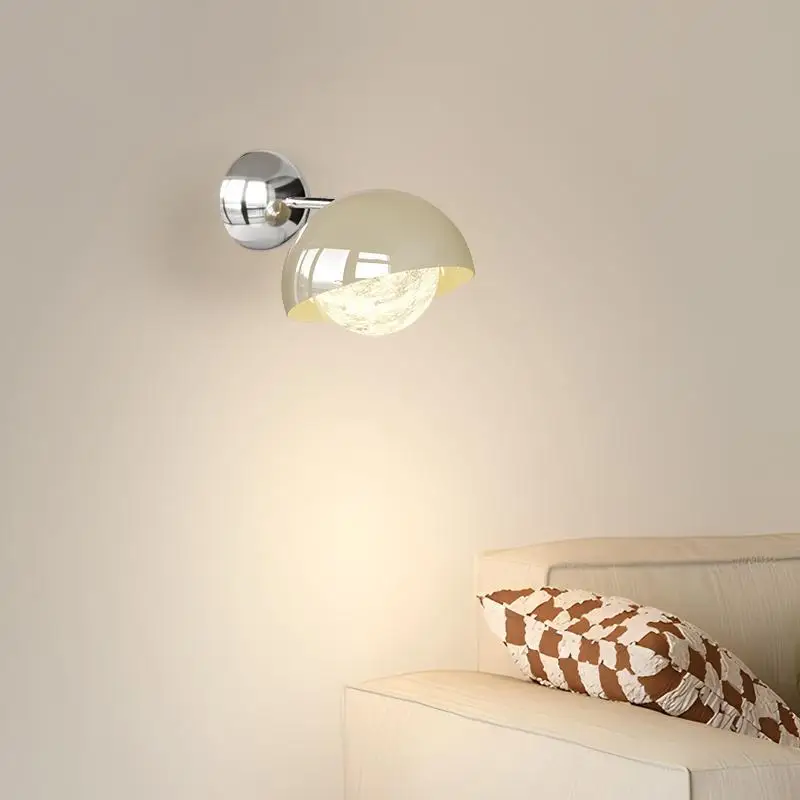 French Cream Style Wall Lamp Modern Moon Bedroom Bedside Wall Lamp Hallway Study Entryway Accent Wall Romantic Ambient Lighting