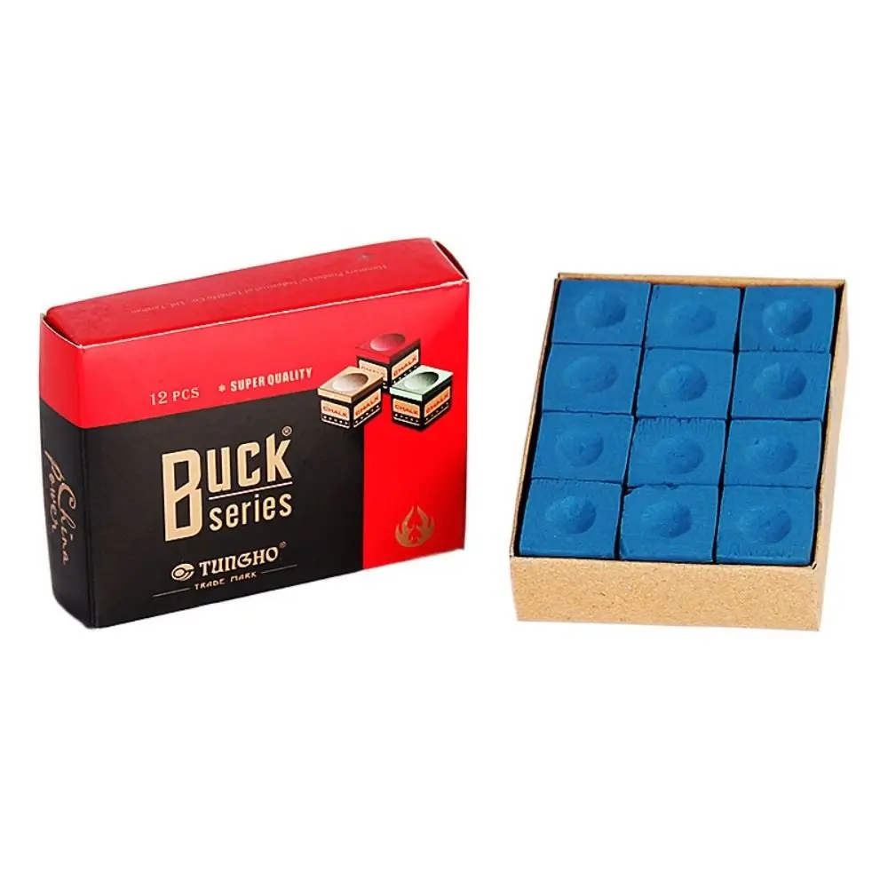 12PCS Wear-resistant Billiards Cue Chalk Simplicity Durable Portable Billiards Accessories Anti Slip Professional Snooker Chalk