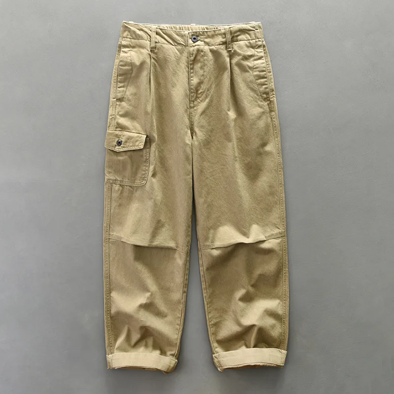 

Loose Casual Cargo Trousers for Men Clothing Vintage 100% Cotton Joggers Streetwear Men Spring Autumn