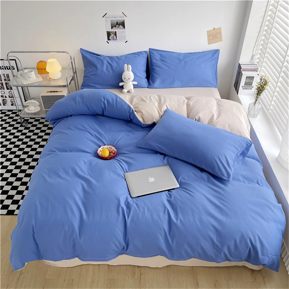 1PC Solid Color Duvet Cover Thickened Skin-Friendly Bed Cover housse de couette Home Bedroom Decor Queen King Size Quilt Covers