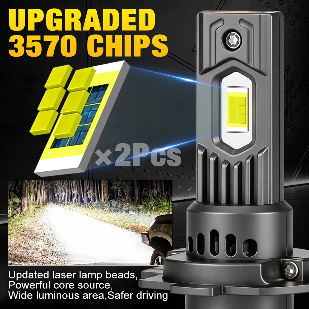 XSTORM H7 LED Light Bulbs 40000LM 150W H4 Led Headlight 6000K Car Light Canbus 1:1 Size Wireless Cars Head Lamp Error White Beam