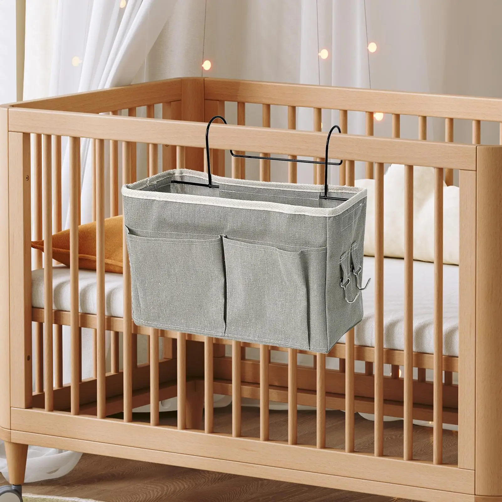 Bed Organizer Space-Saving Adjustable Bag Nursery Bedside Diaper Pocket For Dorm Bunk Bedroom Kids Room Travel Baby Bottle Toy