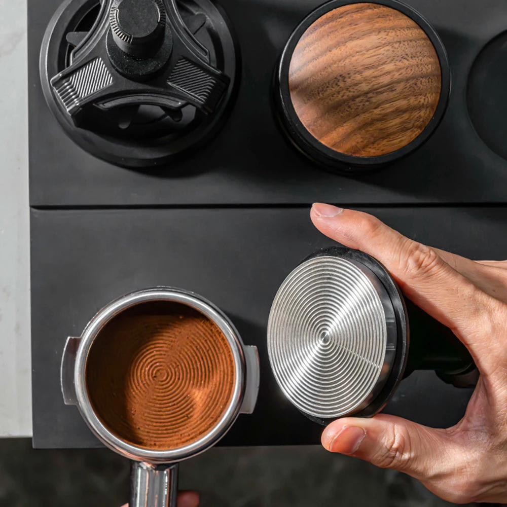 51/53/58mm Coffee Impact Tamper Stainless Steel Flexible Tamper 25-35 Lbs Pressure Four Spring Adjustable Barista Tool