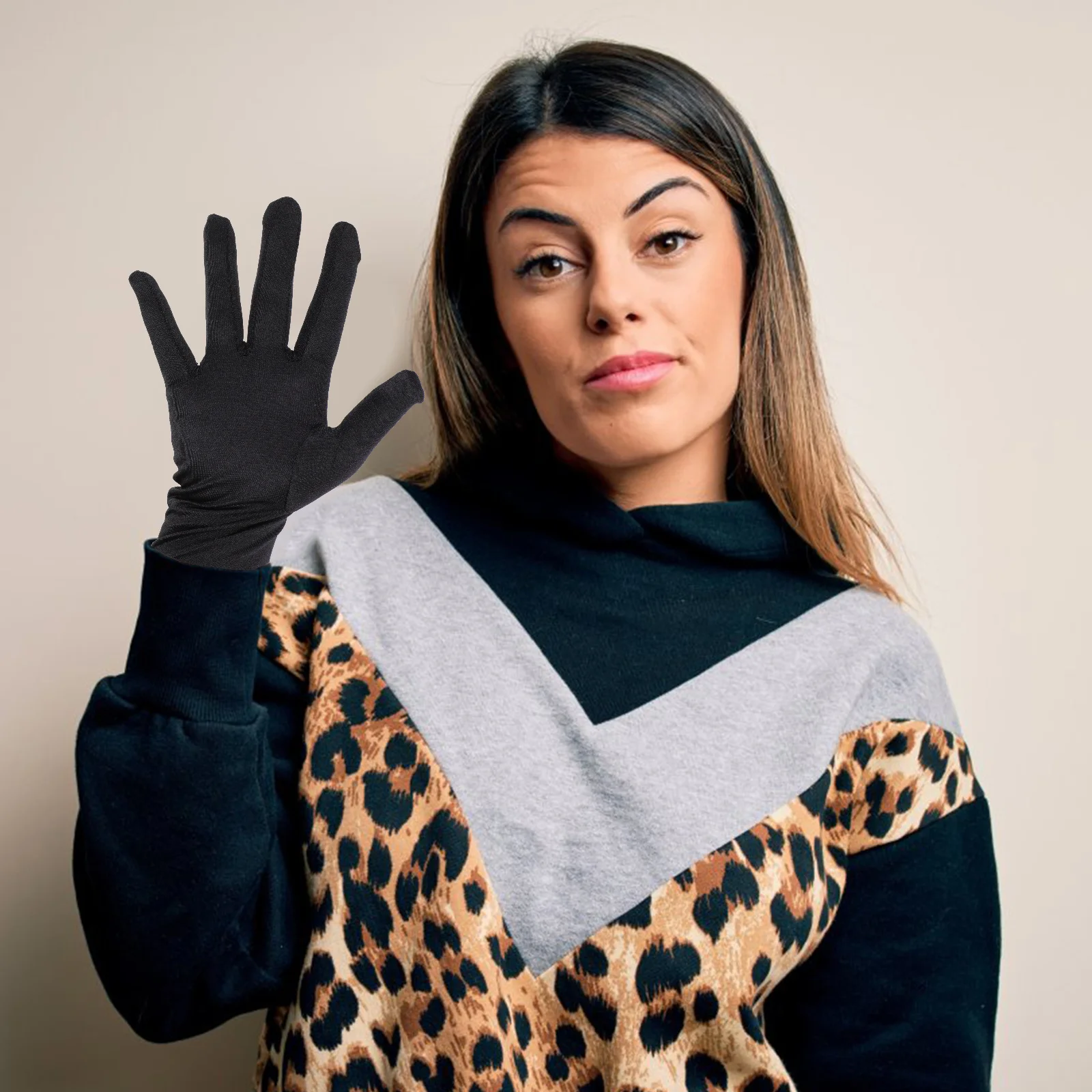 2pcs Black Gloves For Jewelry Stores Practical Etiquette Performance Multifunctional Washable Breathable Durable Lightweight