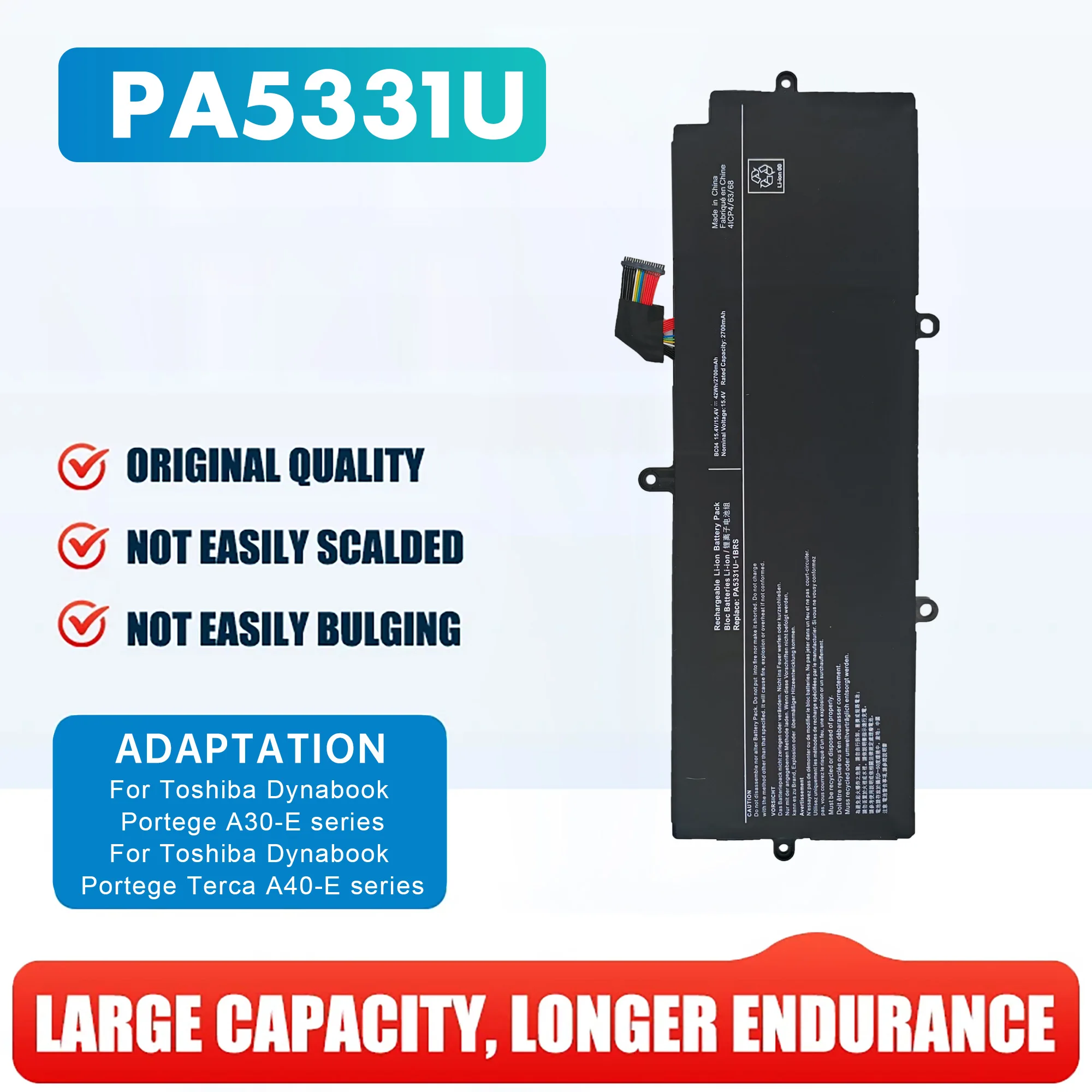 

Аккумулятор для ноутбука PA5331U для Toshiba PORTEGE PTG TEC X30L A40-G R30-A AK01B AK40B P000831100 P00081870