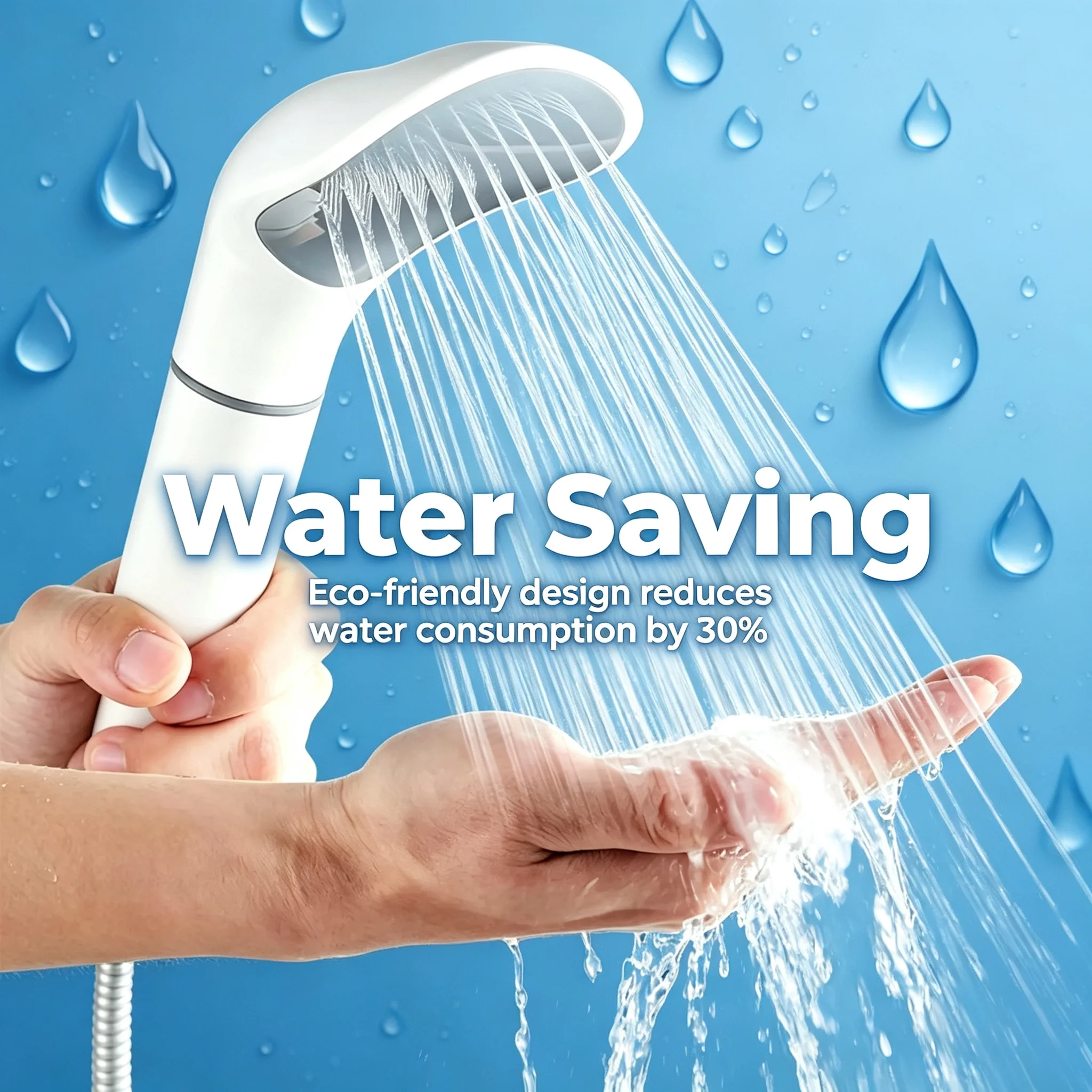 Compact Portable Handheld Massage Shower Head with Precision Nozzle for Optimal Water Flow Non-Slip Grip with Universal Fit