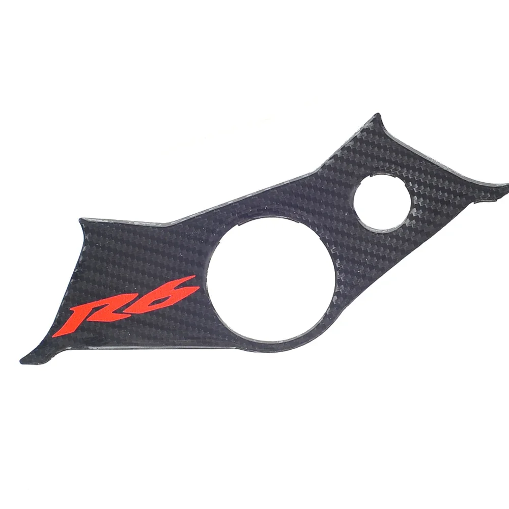 For YAMAHA Motorcycle Carbon Fiber Pattern Upper Triple Clamp Yoke Sticker Cover For YZF R6 2003-2005 03 04 05 R6S 2006-2008