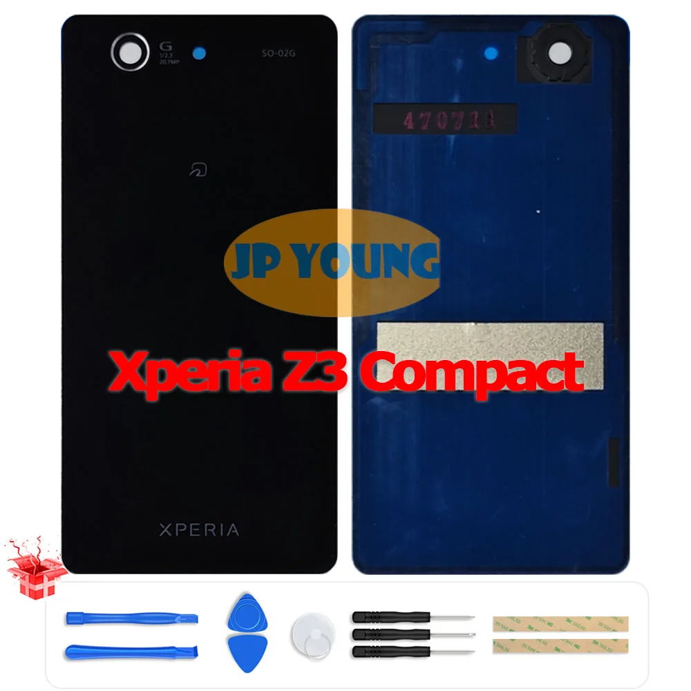 AAA+ Back Battery Door Glass Housing for Sony Xperia Z3 Compact Z3 Mini/D5803/D5833/SO-02G - Rear Cover Replacement