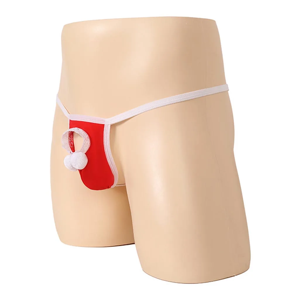 

1pc Men's Open Crotch Cock Ring Panties G-Strings Festival Exotic Lingerie Underwear With Feather Thongs Sheath Pouch