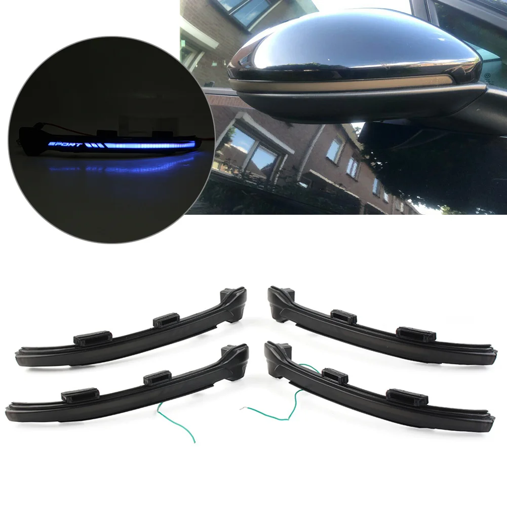 Car Dynamic Flowing Side Mirror LED Turn Signal Water Blink Light For VW Golf 7 GTI R Golf 7.5 Sportsvan Turan MK2 E-Golf Jetta