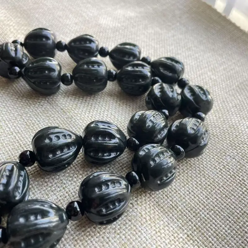Hotan , Walnut 'S Handheld Green Jade Men'S Bracelet