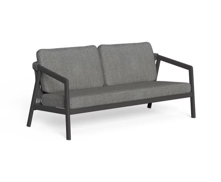 & Modern Aluminum Metal Frame Woven Rope Backrest Sofa Outdoor Platform Sofa Set