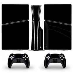 PS5 슬림 디스크 스킨 스티커 데칼 커버, 콘솔 및 컨트롤러 2 개, 퓨어 블랙 컬러, PS5 슬림 디스크 스킨 비닐, 신제품