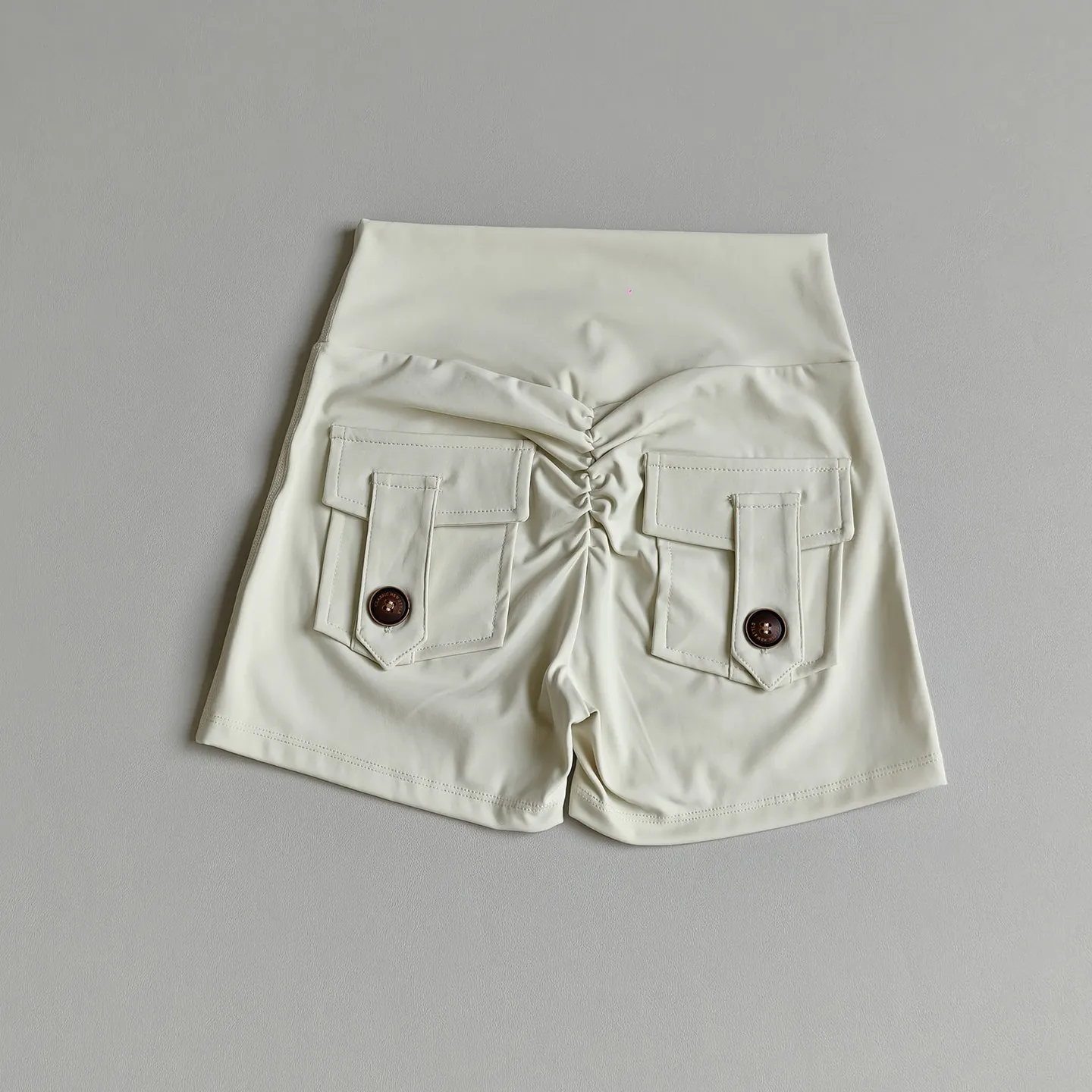 Yoga-Shorts für Damen mit Tasche, gerafftem Po, Gym-Leggings, hohe Taille, Push-Up-Strumpfhose, sexy Booty-Sportshorts, Fitness – Detail 4