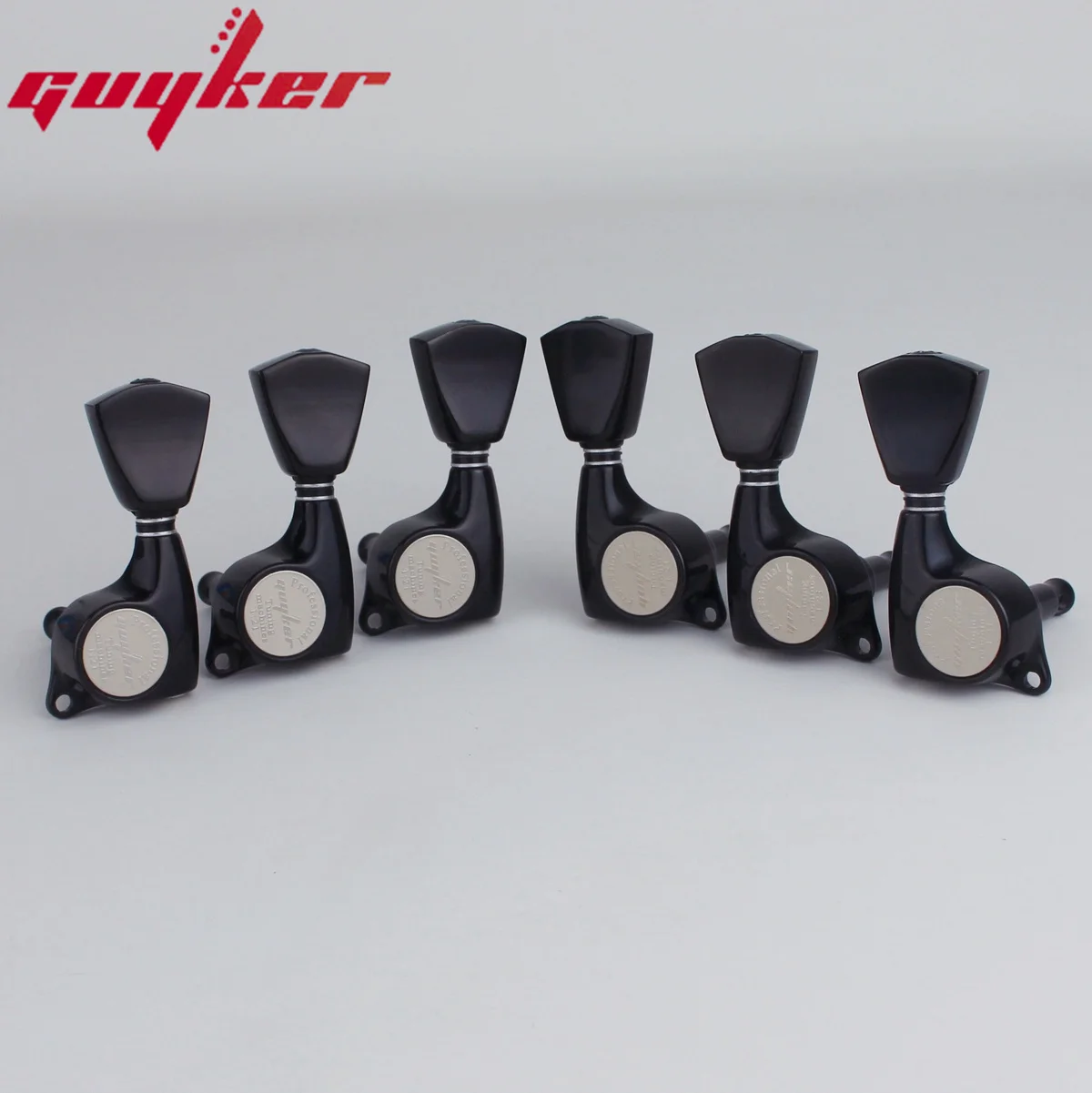 Guyker 3R3L Guitar Machine Heads 1:21 Sealed Tuning Key Pegs Tuners Trapezium Button Set for LP SG Electric Guitars