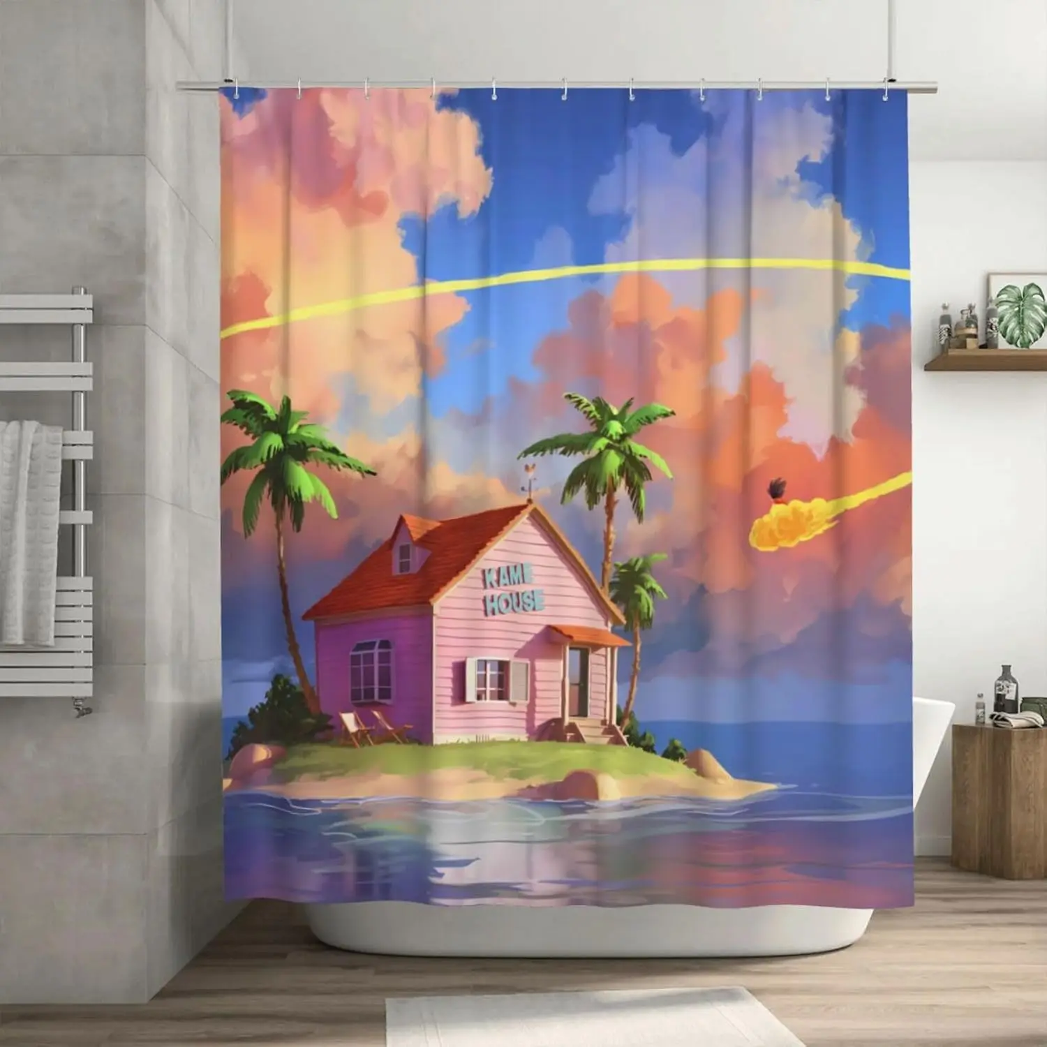 Anime shower curtain bathroom decoration with 12 hooks waterproof washable polyester fabric for bathroom shower 200X180CM