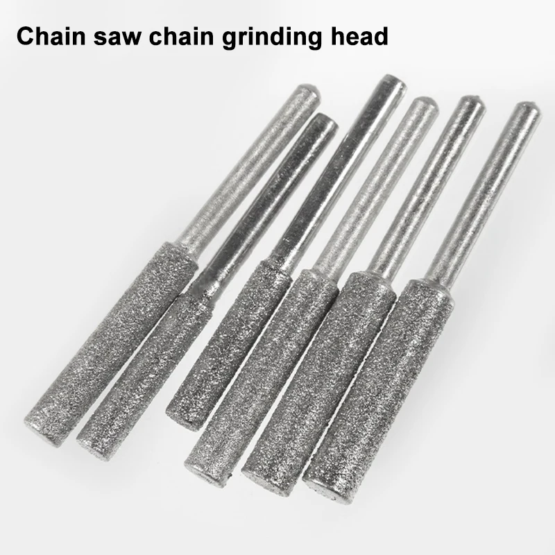 5 Pcs Cylindrical Burr Grinding Head Set Emery Chain Emery Polishing Head Chainsaw Sharpener Stone File Chainsaw Sharpening Tool