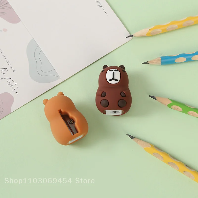 Lindo Capybara lápiz Sharpene herramientas de corte de lápiz reative Capybara suministros estudiante papelería aula maestro recompensas regalo