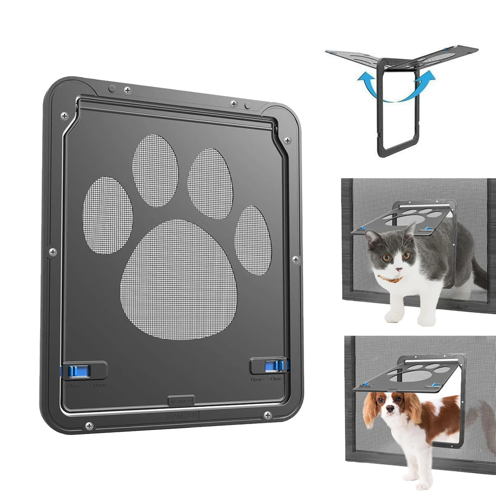 

Large Small Dog and Cat Screen Door, Lockable Self-Closing Function, Sturdy Pet Door Easy Safe Freely Enter House Outdoor Window