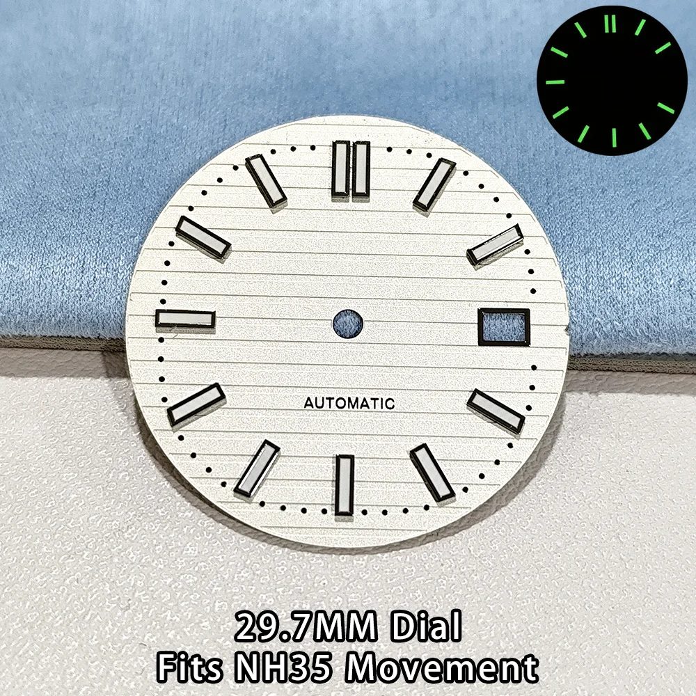 

NH35 29.7mm Dial For NH35 Movement Dial C3 Green Luminous Dial High Quality NH35 29.7MM Watch Dial Accessories NH35 Dial Parts