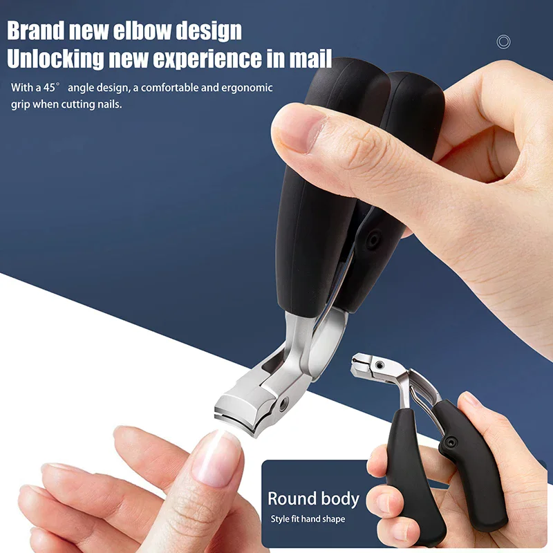 Heavy-duty with large openings, splash proof, nail storage scissors Curved nail clippers for elderly people, thick toenails