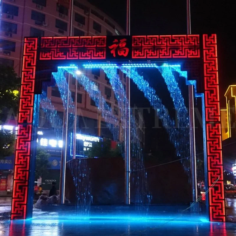 custom.Digital Curtain Fountain Stylish Waterwall Line with Waterfall-Style Artificial Feature