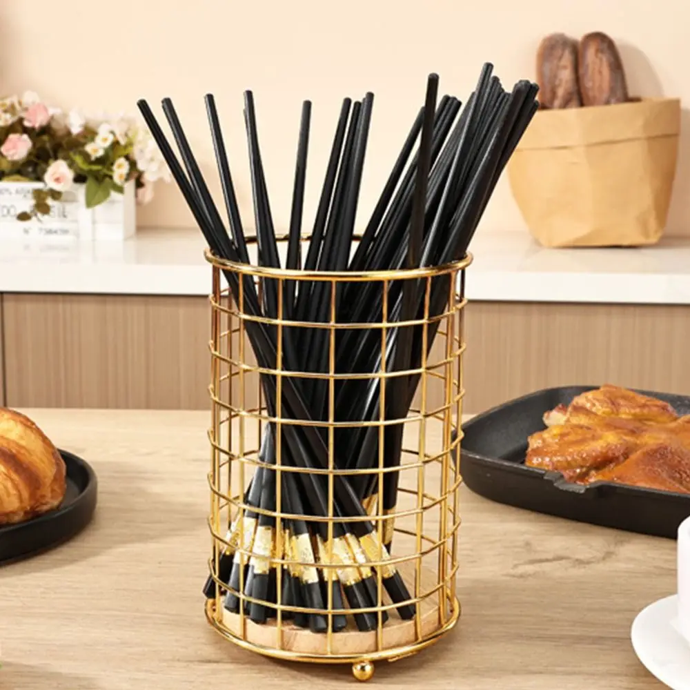 

Waterproof Chopsticks Storage Rack Sturdy Durable Chopsticks Drainer Basket Space Saving Household Makeup Brush Storage Bucket
