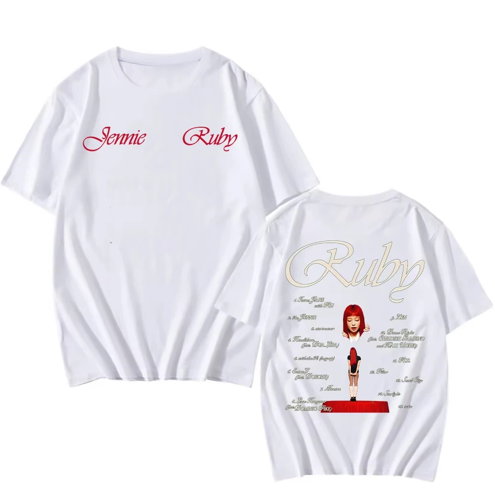 Sommer-Damen-T-Shirt Jennie Ruby Album Bedrucktes T-Shirt Jennie Pretty Girl Mantra T-Shirt Bedrucktes T-Shirt Street Fashion – Detail 3