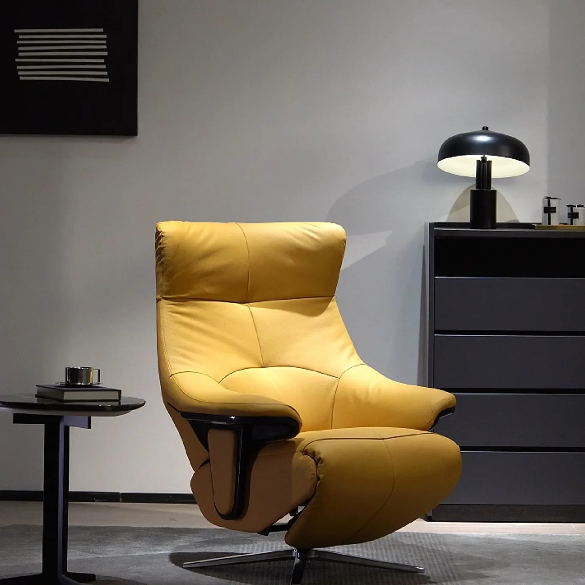 Italian minimalist leisure chair, villa large flat floor multi-functional imported motor single sofa chair