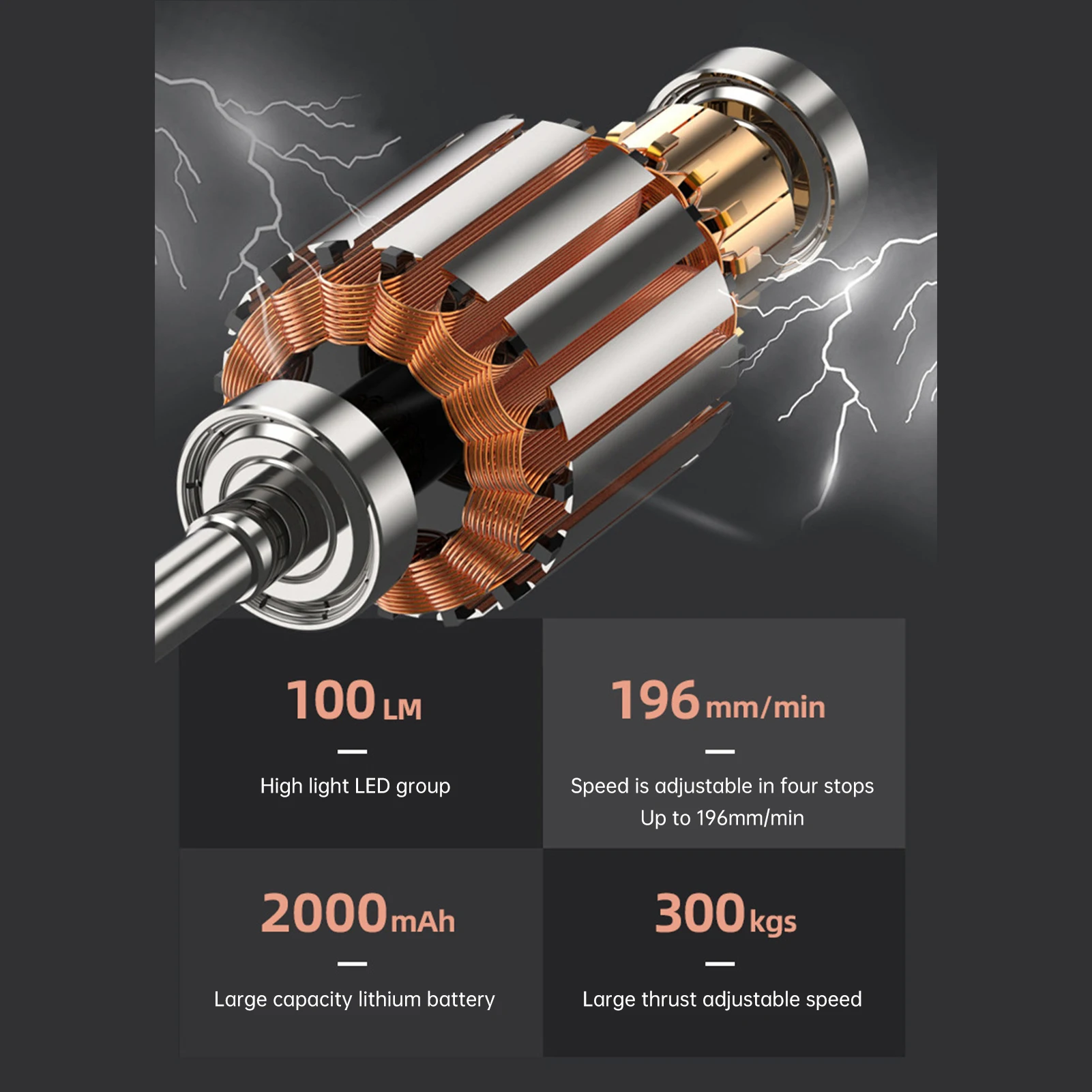 آلة السد اللاسلكية 20 فولت مجموعة أدوات السد الكهربائية المحمولة باليد 4 سرعات قابلة للتعديل وتصميم ضوء LED لملء الختم #3