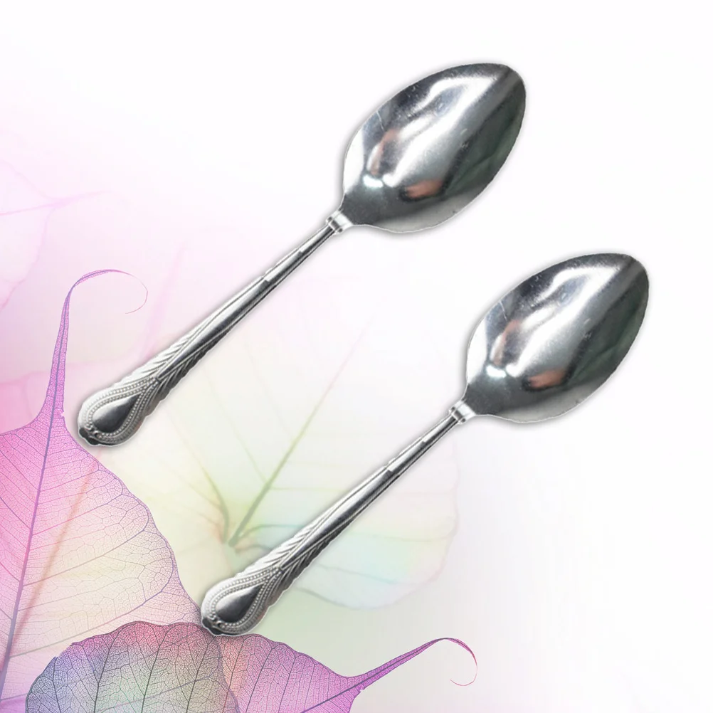 2pcs Mind Spoon Tricks Props Durable Funny Spoon For Stage Close-Up Props Performance Close Up Silver