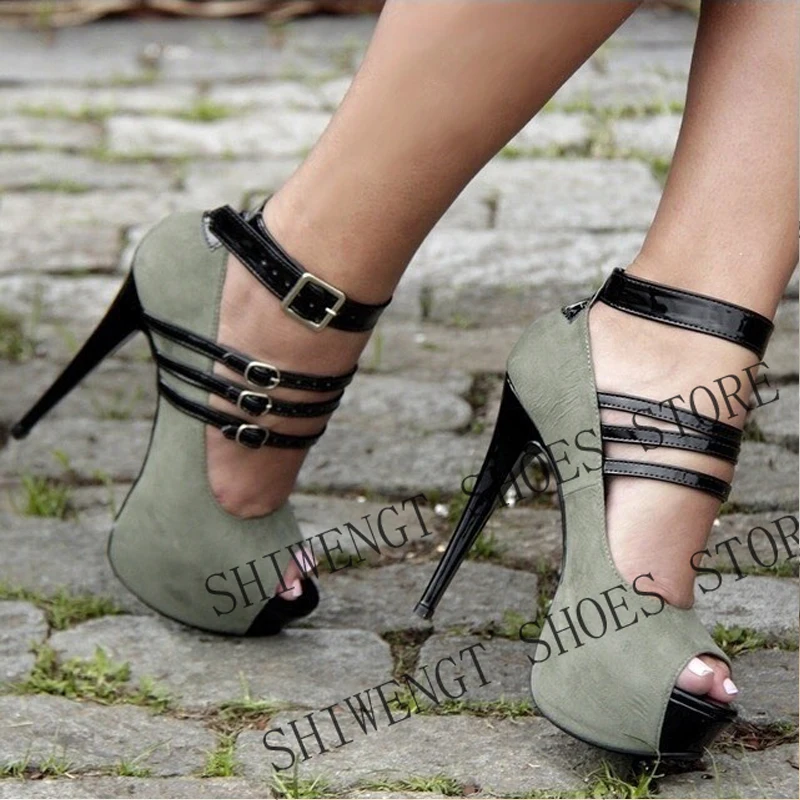 2026 New Women  Peep Toe Platform Sandals Back Zipper Thin High Heels British Style Party Women Shoes Zapatos Para Mujere 4