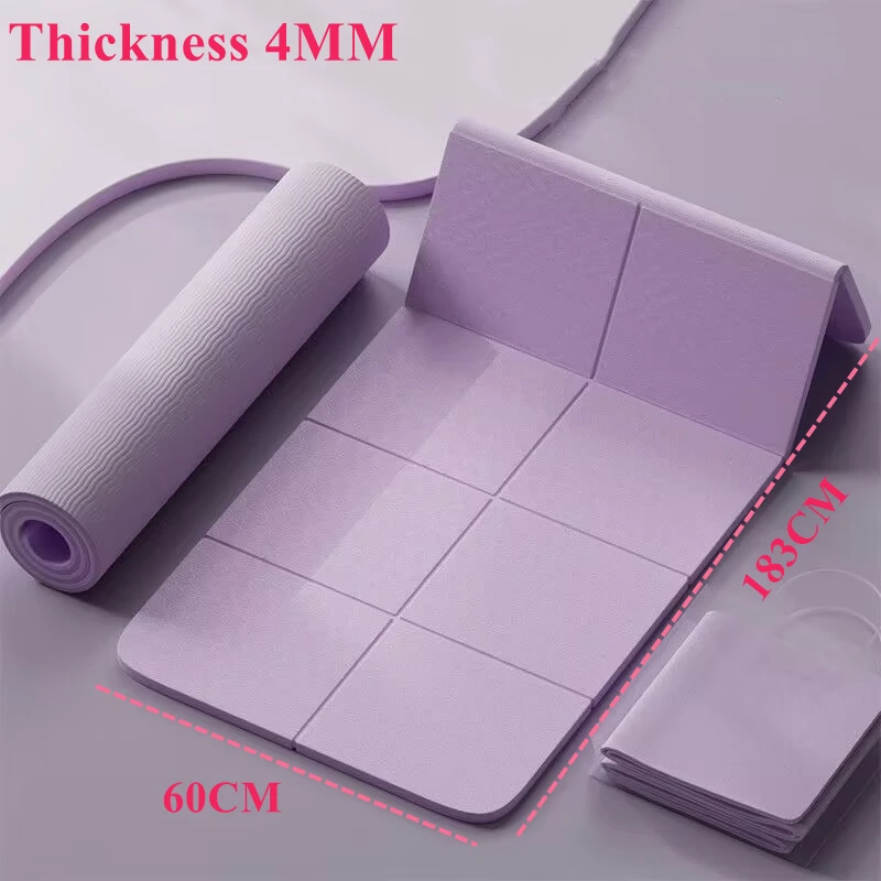 

183x60x0.4cm Foldable PVC Folding Travel Fitness Exercise Double Sided Non-slip Yoga Two Sided Anti-skid Mat Eco Friendly Yoga