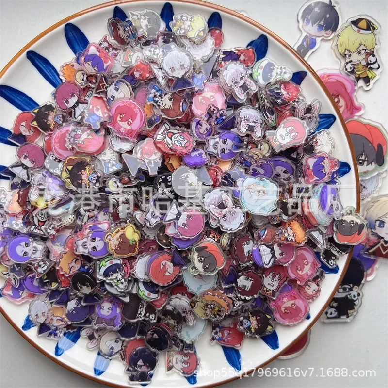 75/15Pcs Kawaii Anime Acrylic Patch DIY Bag Cute Jewelry Crafts Accessories For Keychain Brooch Phone Case